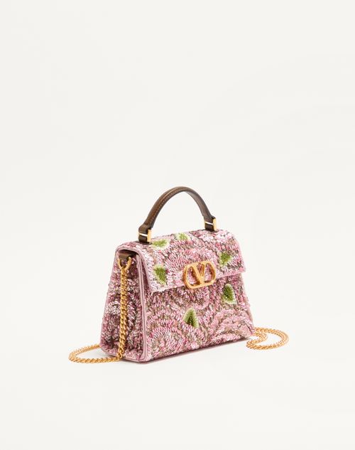 Valentino Garavani - Valentino Garavani Mini Vsling Embroidered Handbag - Pink/multicolor - Woman - Top Handle Bags